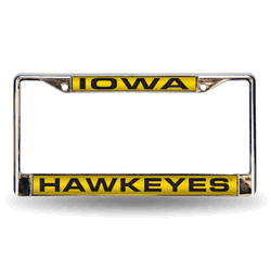 Iowa Hawkeyes Standard 12" x 6" Laser Cut Chrome Frame