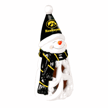 Iowa Hawkeyes Statue 8 Inch LED Snowman