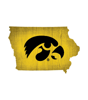 Iowa Hawkeyes Team Color Logo State Sign