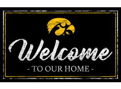 Iowa Hawkeyes Team Color Welcome 11x19 Sign