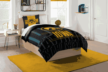 NCAA Iowa Hawkeyes Modern Take Twin Comforter Set