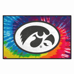 Iowa Hawkeyes Tie Dye Starter Mat Accent Rug - 19in. x 30in.