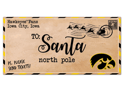 Iowa Hawkeyes To Santa 6x12 Sign