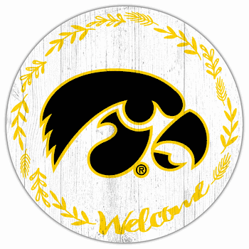 Iowa Hawkeyes Welcome 12in Circle