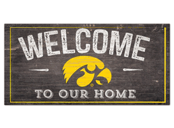 Iowa Hawkeyes Welcome Distressed 6 x 12