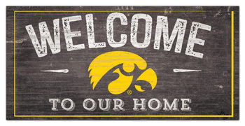 Iowa Hawkeyes Welcome Distressed 6 x 12