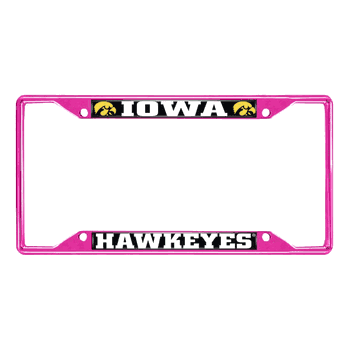 Iowa Pink Metal License Plate Frame - 6.25