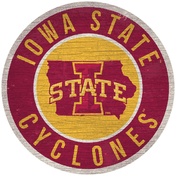 Iowa State Cyclones 12 in. Circle w/ State Sign