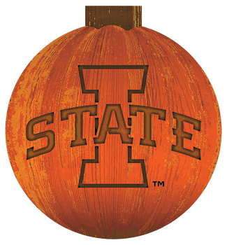 Iowa State Cyclones 12 in. Halloween Pumpkin Sign