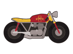 Iowa State Cyclones 12" Motorcycle Cutout Wood Sign