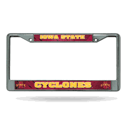 Iowa State Cyclones  12" x 6" Chrome Frame With Decal Inserts