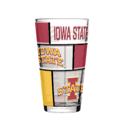 Iowa State Cyclones 16oz Quilted Stained Pint Glass