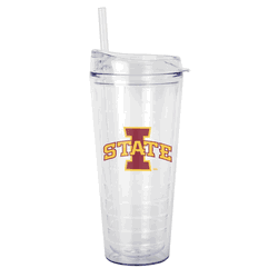 Iowa State Cyclones 22oz Flipside Dbl Wall Clear Tumbler