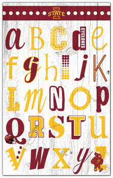 Iowa State Cyclones Alphabet 11x19 Sign