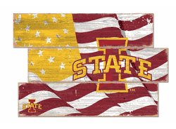 Iowa State Cyclones American Flag 3 Plank