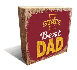 Iowa State Cyclones Best Dad 6x6 Wood Block