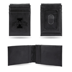 Iowa State Cyclones Black Laser Engraved Front Pocket Wallet