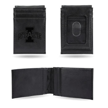 Iowa State Cyclones Black Laser Engraved Front Pocket Wallet