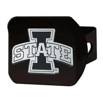 Iowa State Cyclones Black Metal Hitch Cover with Metal Chrome 3D Emblem