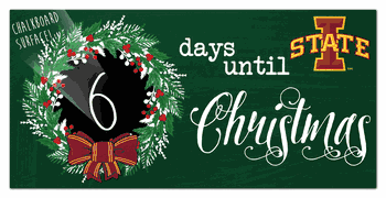 Iowa State Cyclones Chalk Christmas Countdown 6x12 Sign