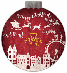 Iowa State Cyclones Christmas Village 12in Wall Art