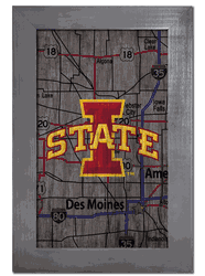 Iowa State Cyclones City Map 11x19 Sign