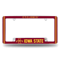 Iowa State Cyclones Classic 12" x 6" Chrome All Over Automotive License Plate Frame
