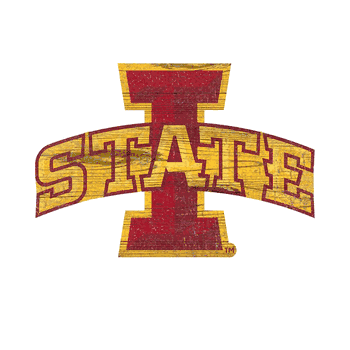 Iowa State Cyclones Distressed Logo Cutout Sign