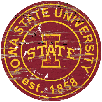 Iowa State Cyclones Distressed Round Sign