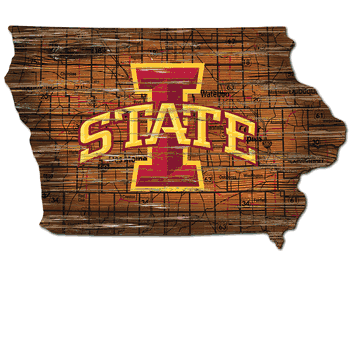 Iowa State Cyclones Distressed State with Logo