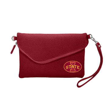 Iowa State Cyclones Fold Over Crossbody Pebble Maroon