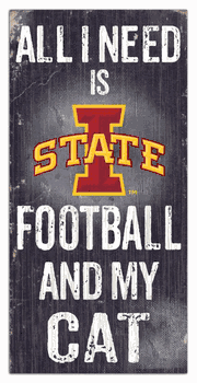 Iowa State Cyclones Football and My Cat 6x12 Sign