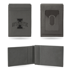Iowa State Cyclones Gray Laser Engraved Front Pocket Wallet