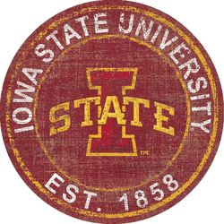 Iowa State Cyclones Heritage Logo Round Sign