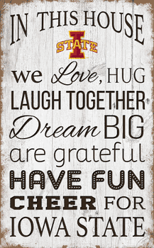 Iowa State Cyclones In This House 11x19 Sign