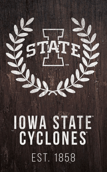 Iowa State Cyclones Laurel Wreath 11x19 Sign