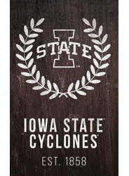 Iowa State Cyclones Laurel Wreath 11x19 Sign