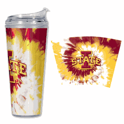 Iowa State Cyclones Metallic Tye Dye 24Oz Acrylic Tumbler W/Hinged Lid