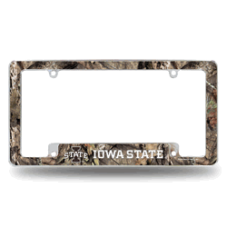 Iowa State Cyclones Mossy Oak 12" x 6" Chrome All Over Automotive License Plate Frame