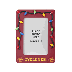 Iowa State Cyclones Picture Frame with Holiday Lights