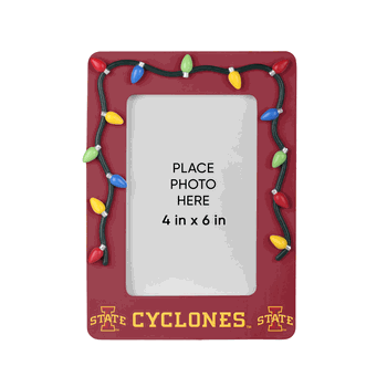 Iowa State Cyclones Picture Frame with Holiday Lights