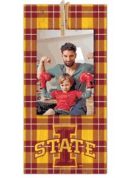 Iowa State Cyclones Plaid Clothespin 6x12 Sign