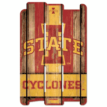 Iowa State Cyclones Sign 11x17 Wood Fence Style