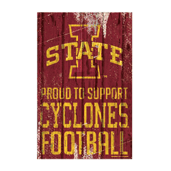 Iowa State Cyclones Sign 11x17 Wood Proud to Support Design