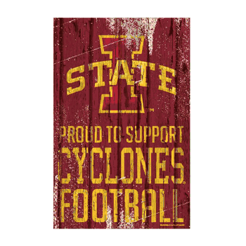 Iowa State Cyclones Sign 11x17 Wood Proud to Support Design