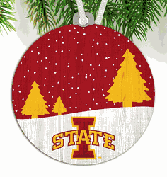 Iowa State Cyclones Snow Scene Ornament