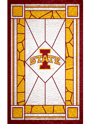 Iowa State Cyclones Stained Glass 11x19 Wood Sign