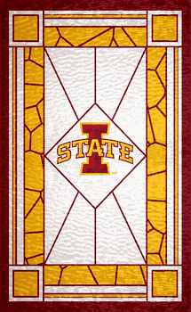 Iowa State Cyclones Stained Glass 11x19 Wood Sign