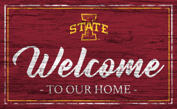 Iowa State Cyclones Team Color Welcome 11x19 Sign