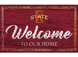 Iowa State Cyclones Team Color Welcome 11x19 Sign